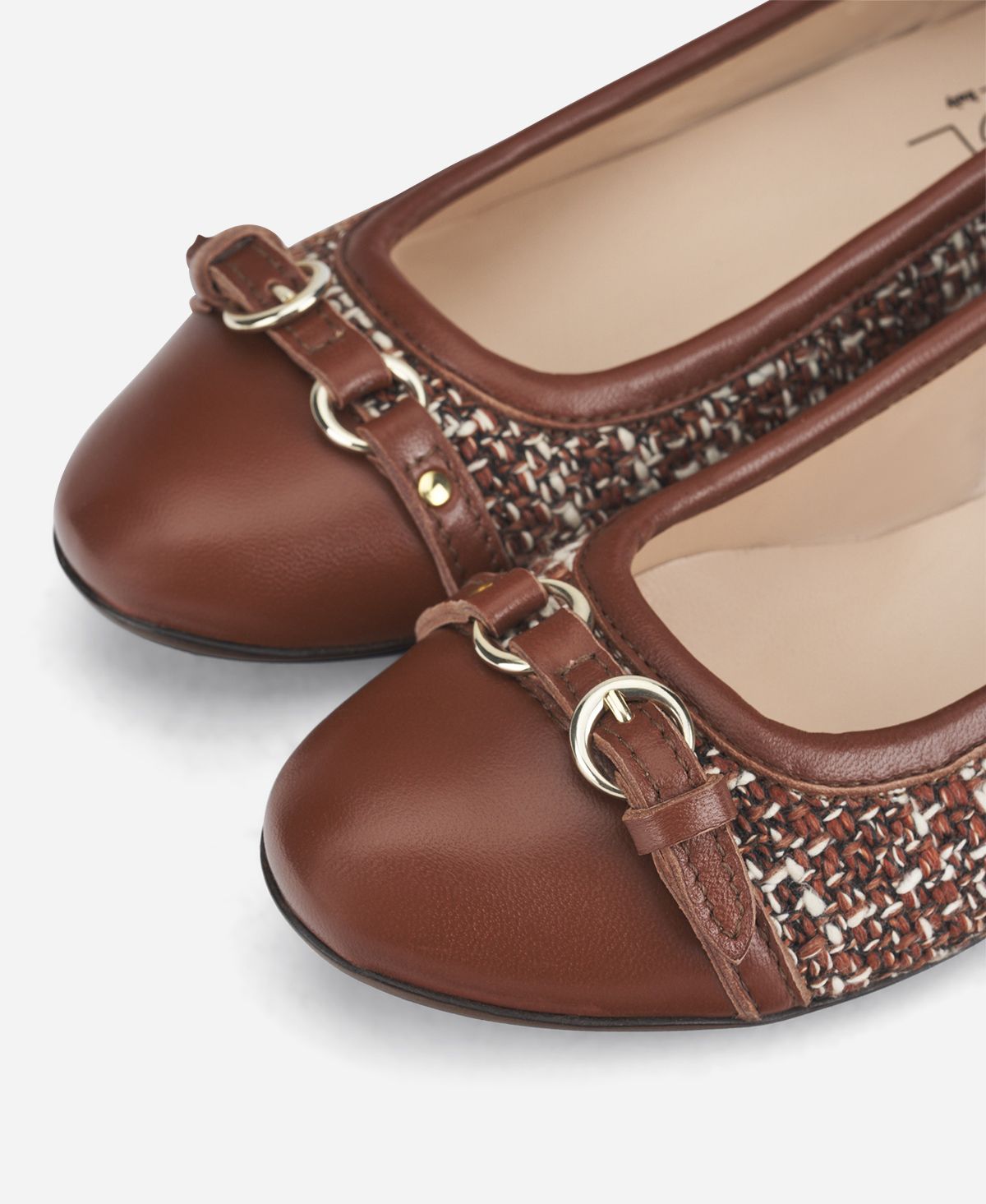 新品　メゾンマーブル　Angel Tweed Ballerina Manuela De Juan Chanel Pink Blue Tweed Ballet Flat | Laced
