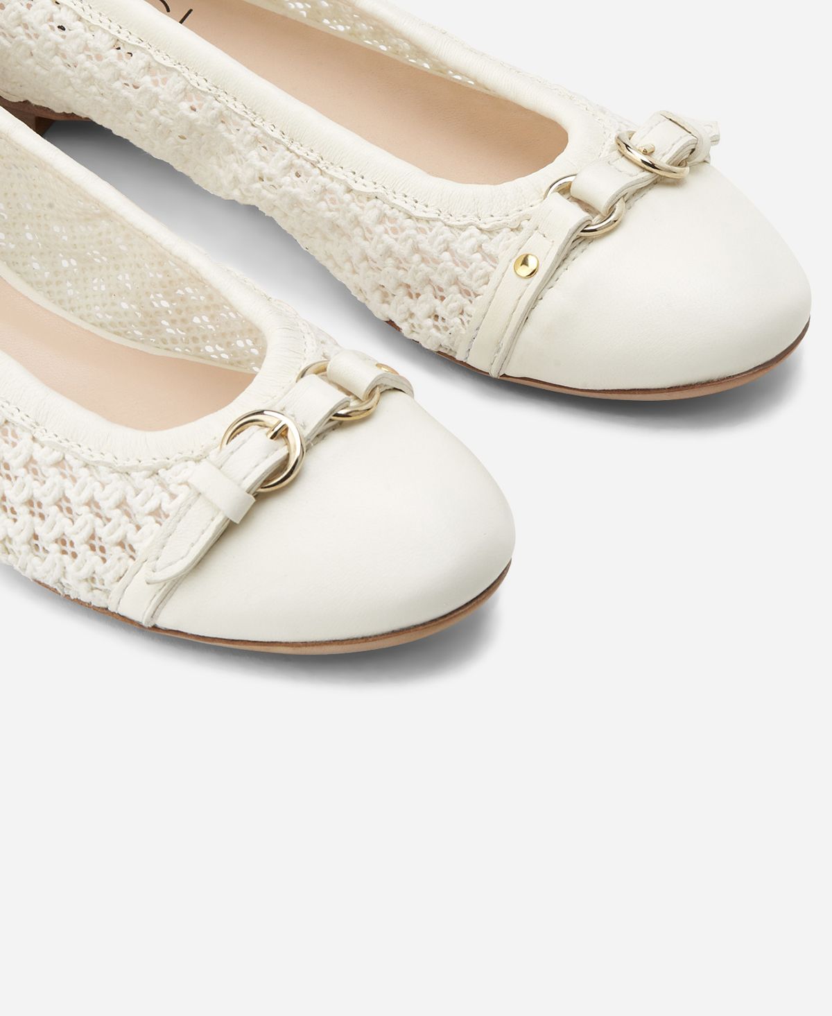 Ballet flat with woven texture White Monia | AGL Shoes