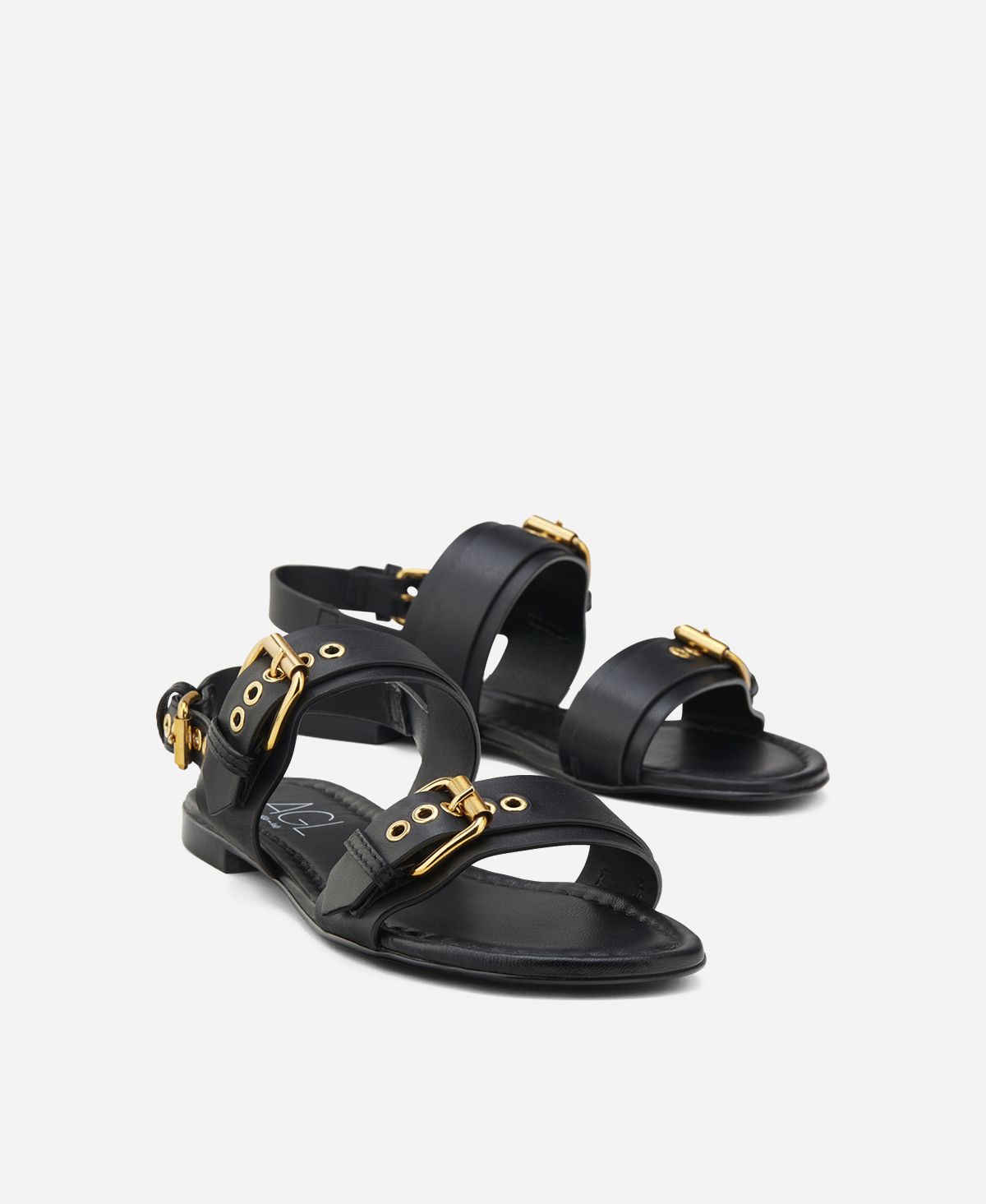 Sandal with buckles Black Summer Multi Buckles | AGL Shoes