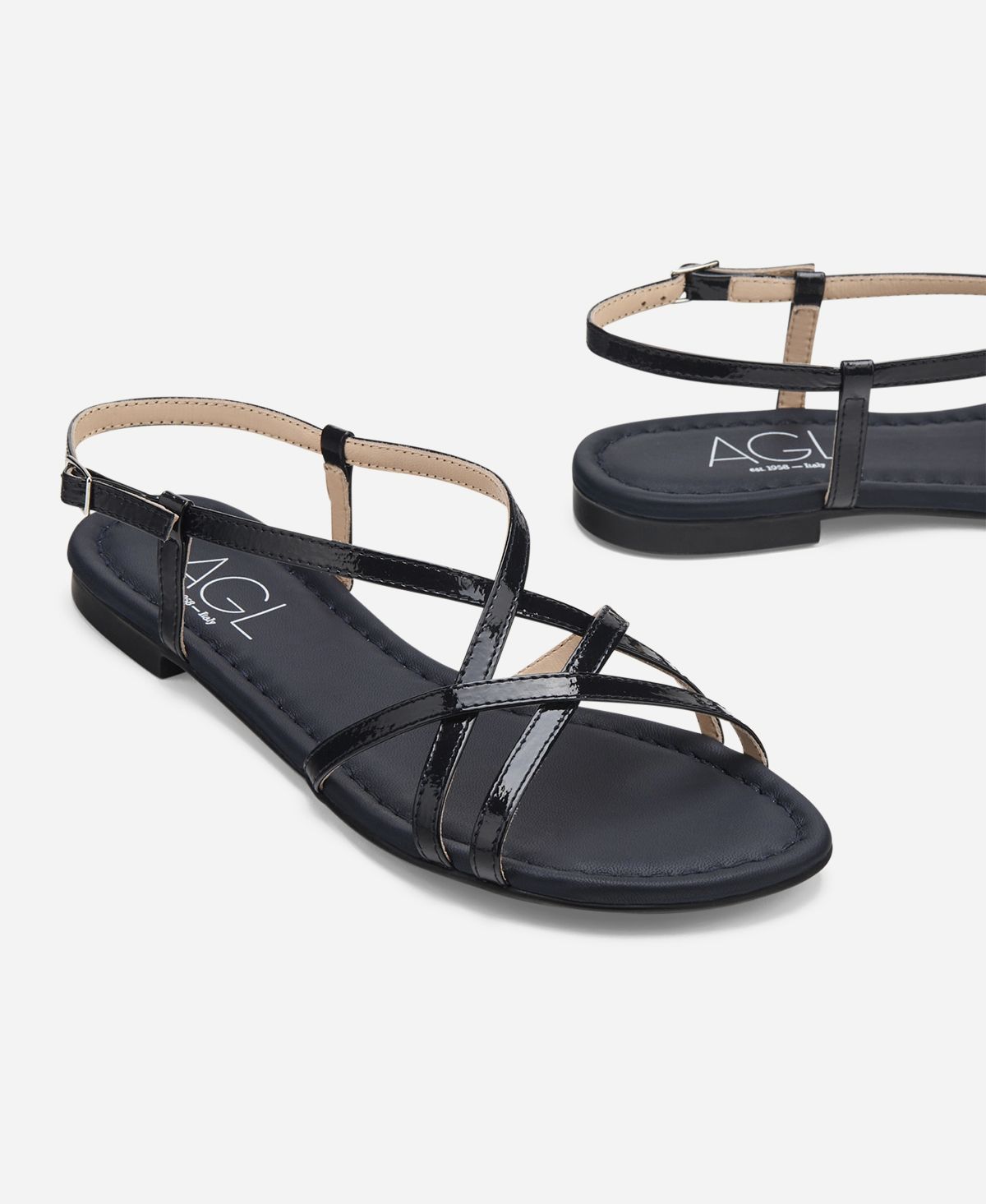 Metallic leather sandal Midnight Summer Straps | AGL Shoes