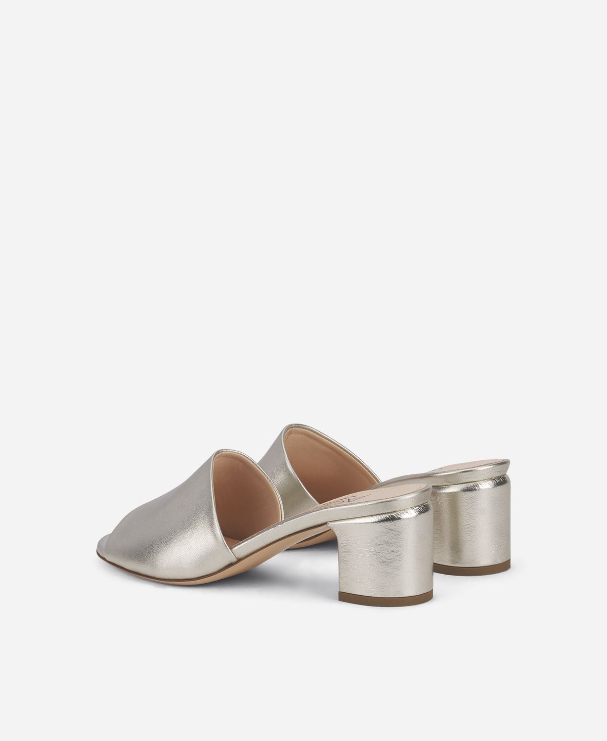m*x様 MANA レリーフミュール HW silver 37size 23.5 Metallic leather mule Platinum Luana | AGL Shoes