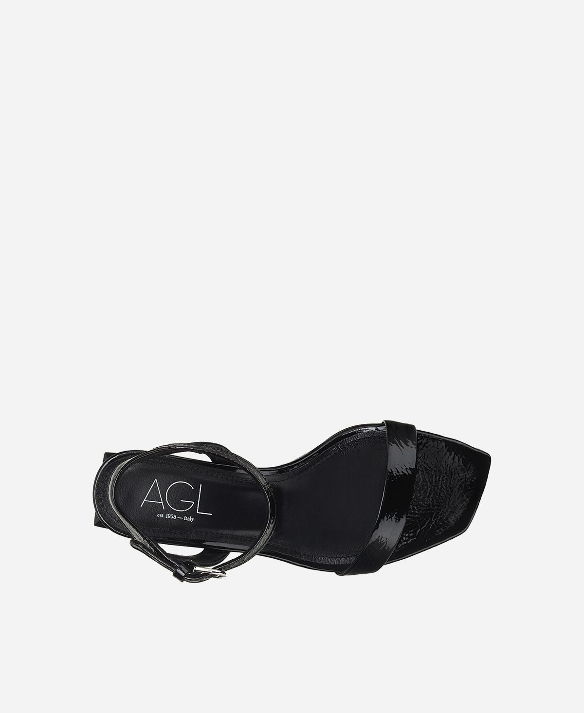 Sandal with cube-shaped heel Black Angie | AGL Shoes