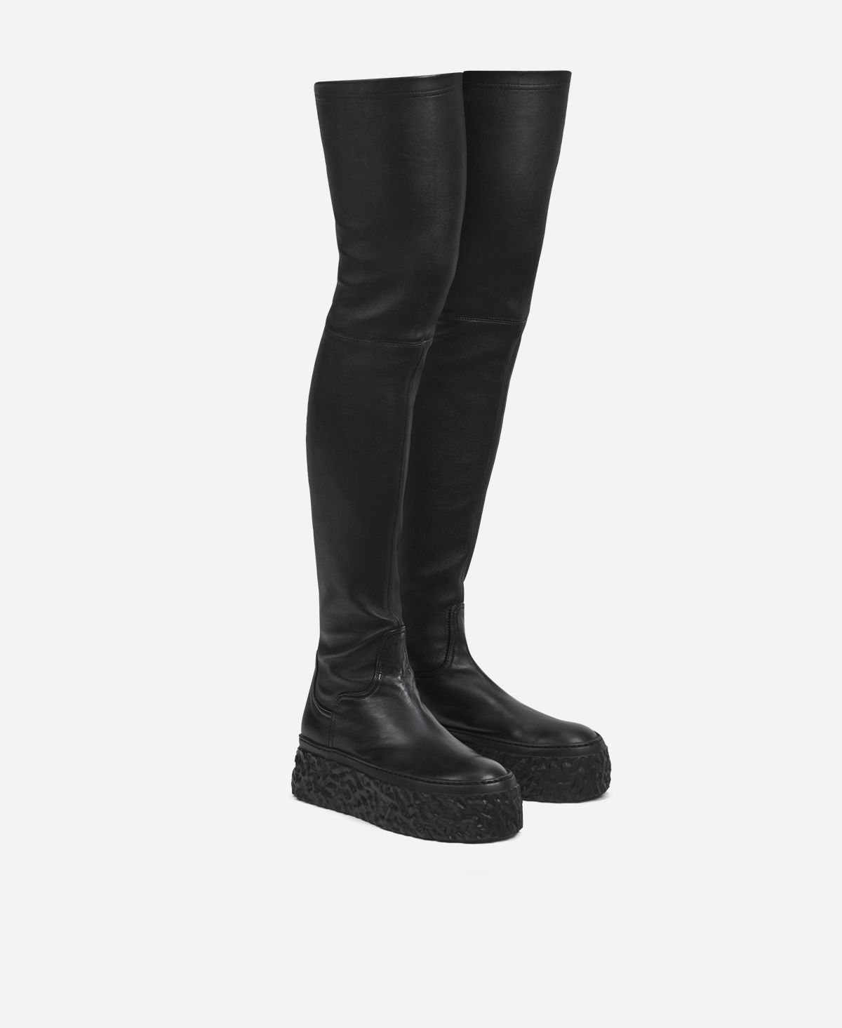 Stretch-Overknee-Stiefel Schwarz Magma Boot | AGL