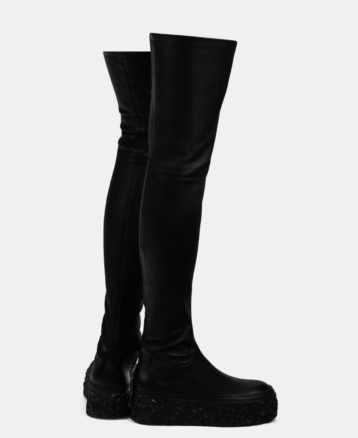 Stretch-Overknee-Stiefel Schwarz Magma Boot | AGL 