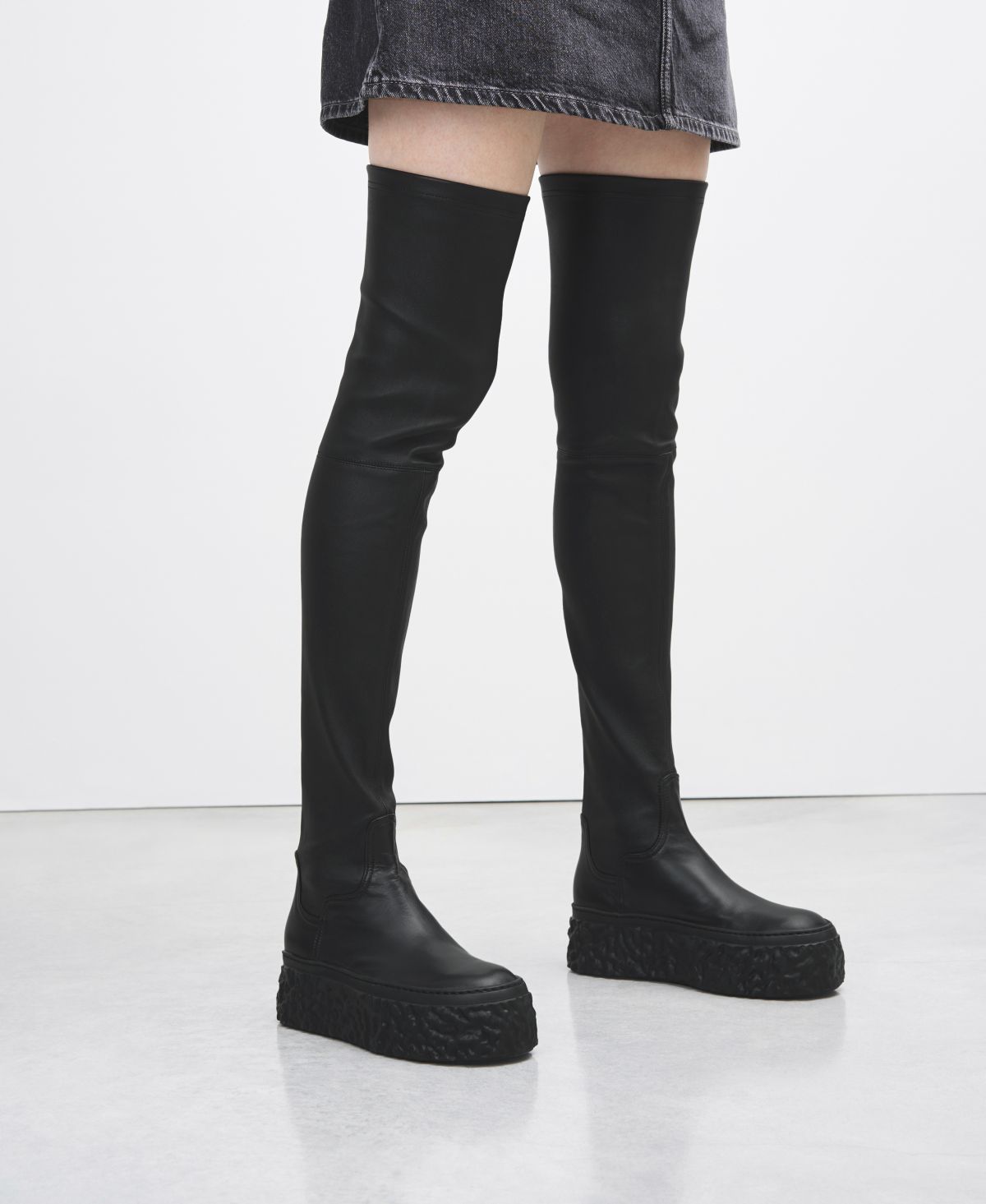 Stretch-Overknee-Stiefel Schwarz Magma Boot | AGL 