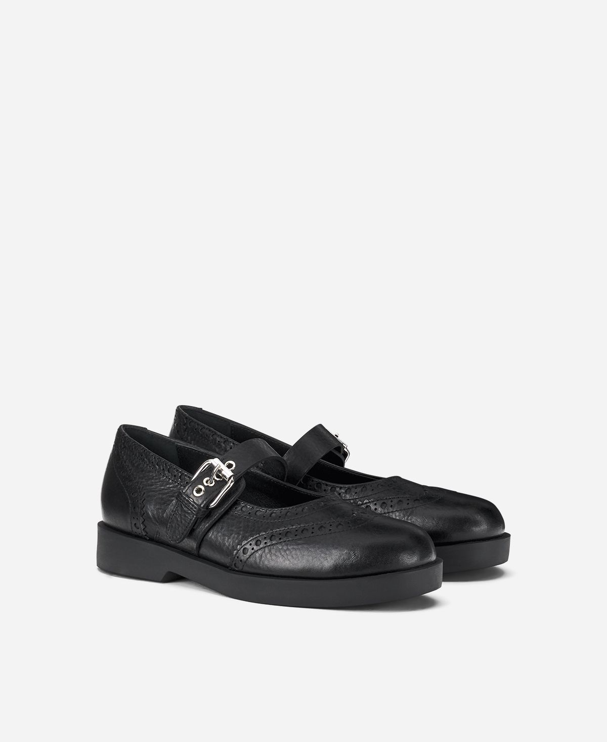 Leather Mary Jane Black Andrea Shoes | AGL Shoes