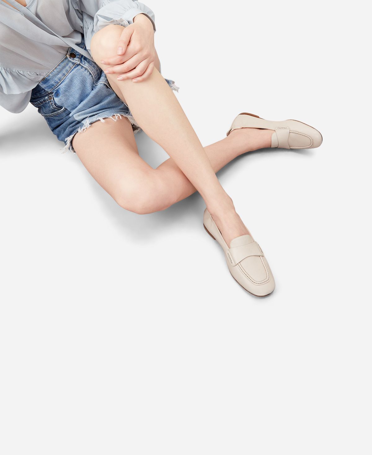 Mokassins aus Leder Creme MARA PURE | AGL 