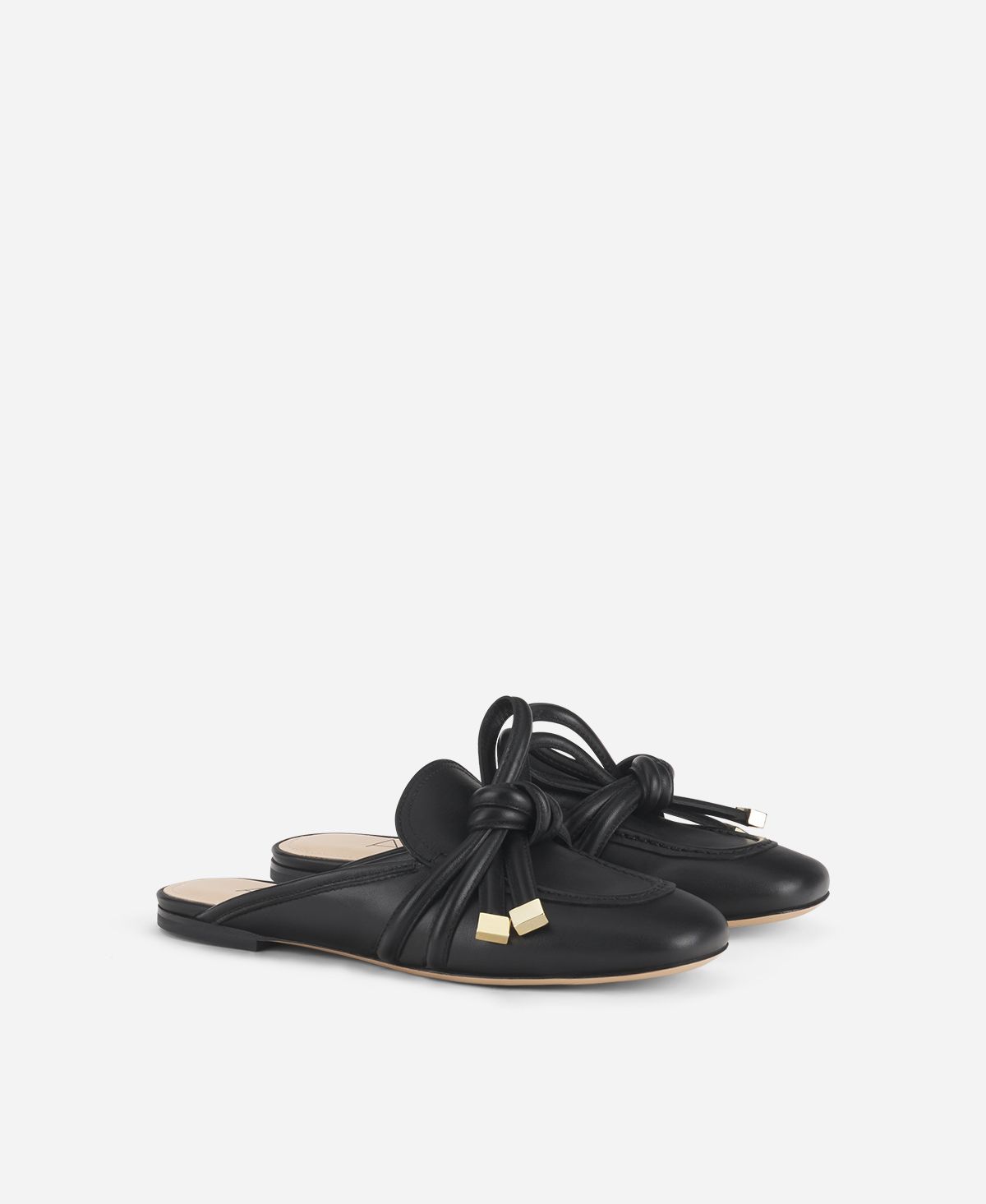 Sabot with bow Black Ribbon Mule | AGL Shoes