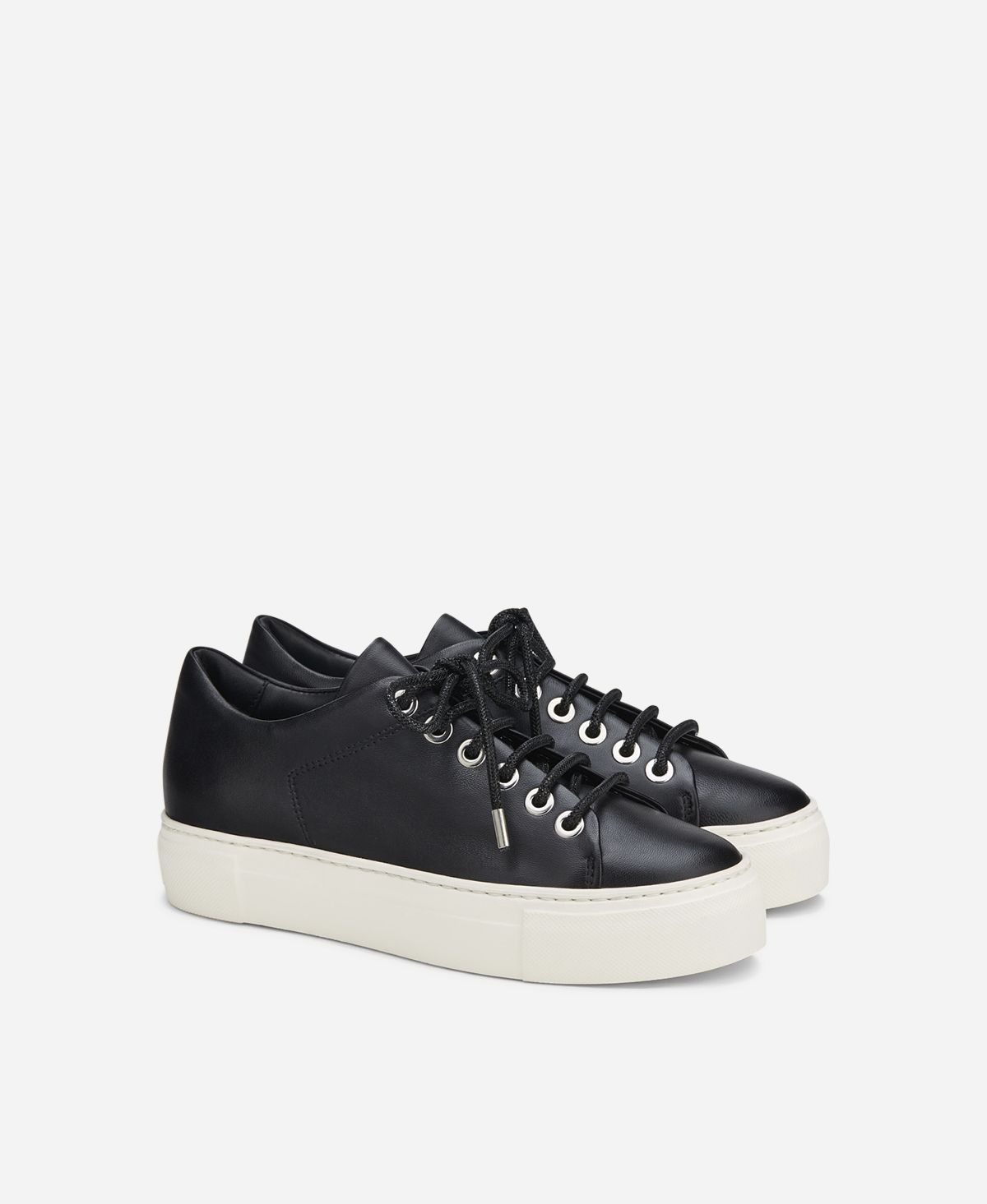 Sneaker with jeweled laces Black Crystal | AGL Shoes