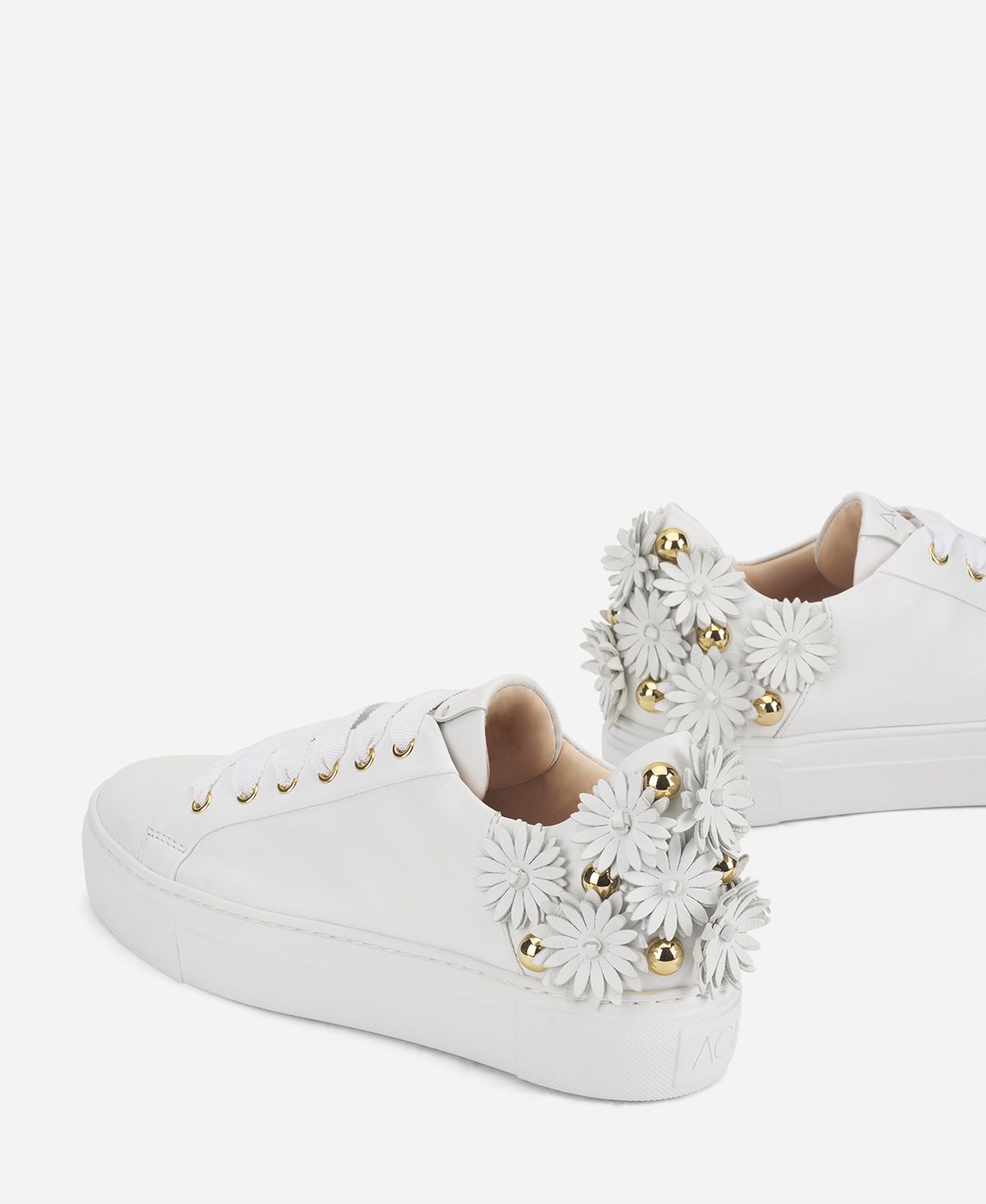 Sneaker with flowers White Daisy | AGL Shoes