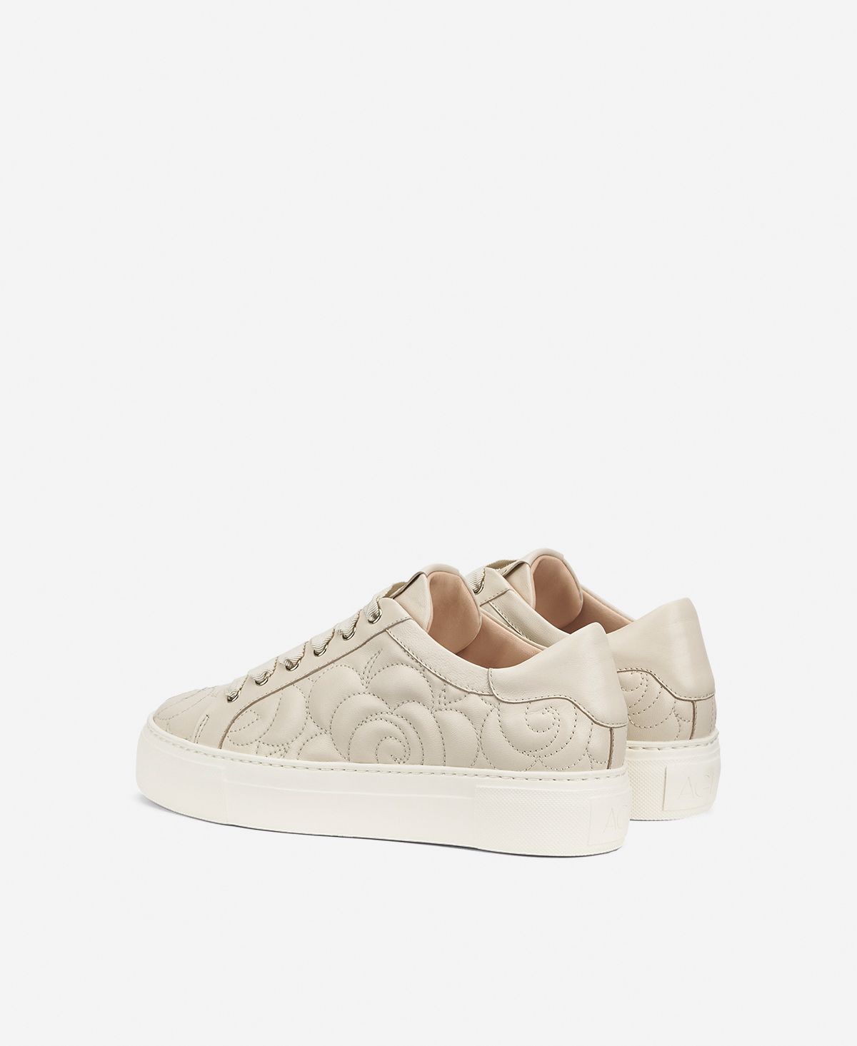 Floral-motif sneaker Ivory Alisa | AGL Shoes