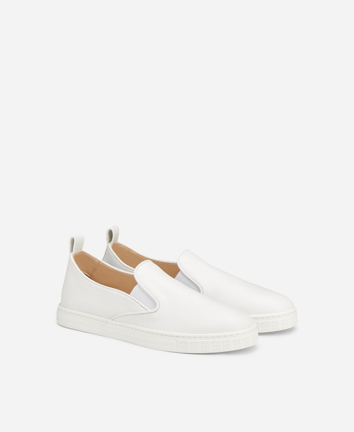 美品)ELY-SIA 「GAIA」 Leather slip-on White Gaia | AGL Shoes