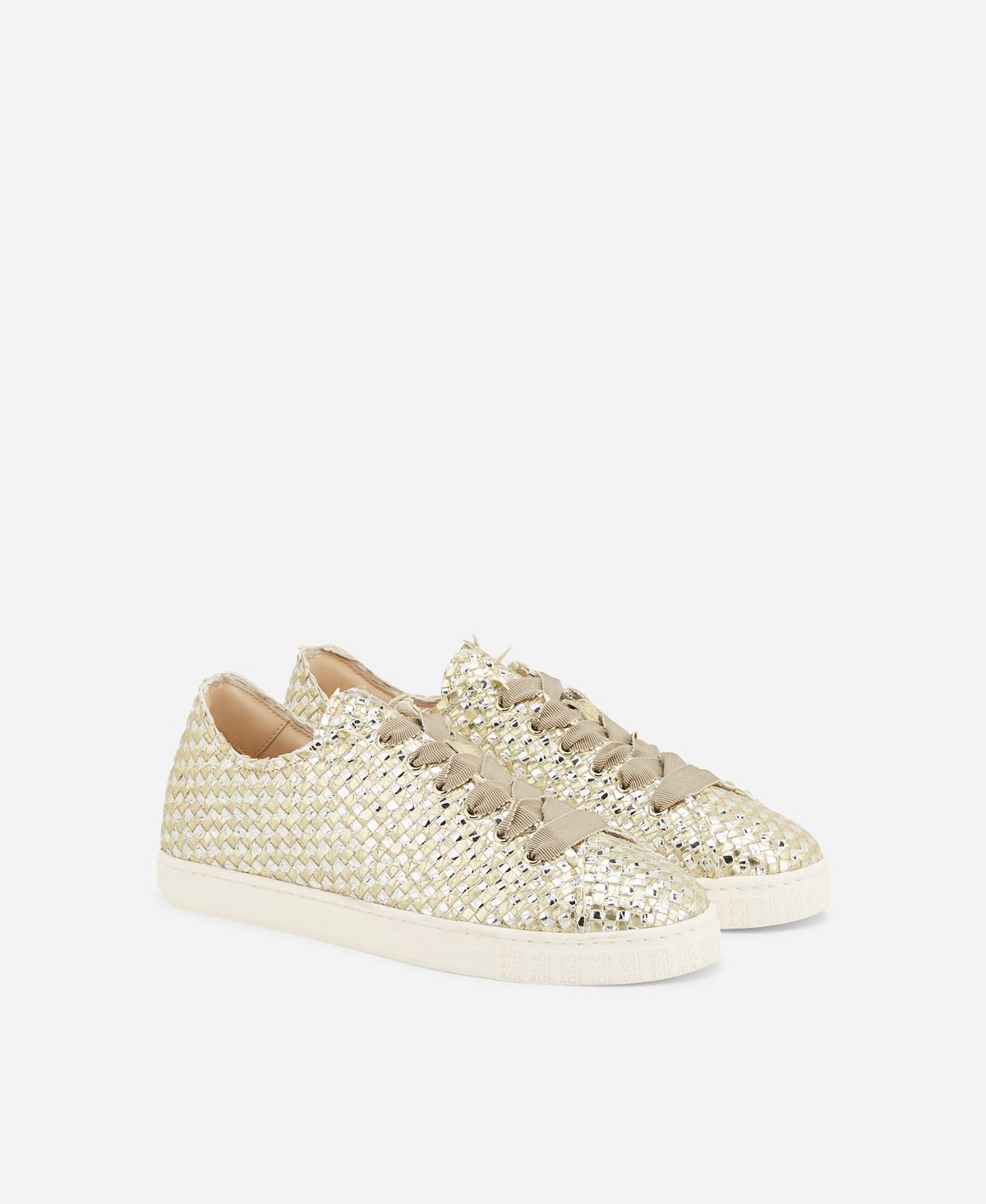 Sneaker aus recyceltem Leder Silber Gaia Upcycle | AGL 