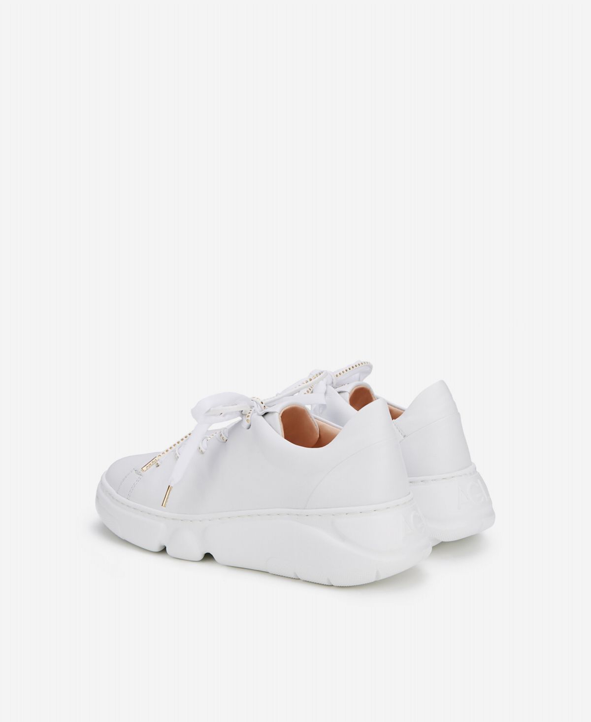Leather chunky sneaker White Sheila | AGL Shoes