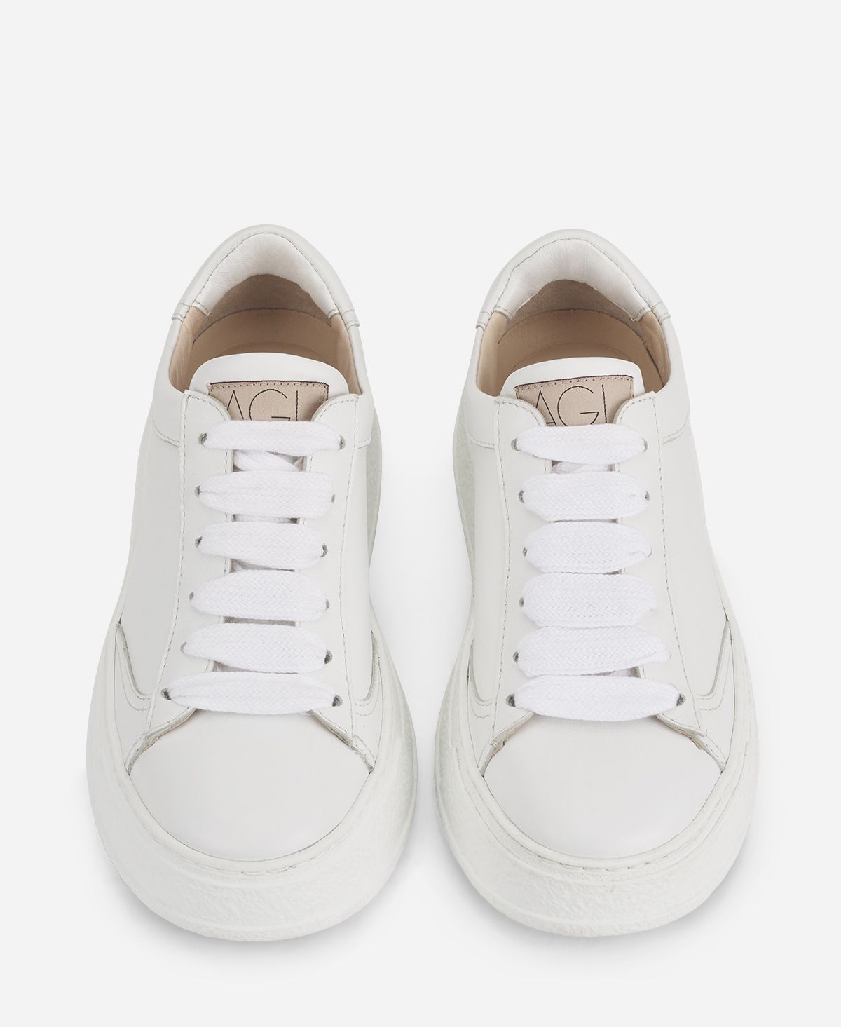 Leather sneaker White Giuly Lace Up | AGL Shoes