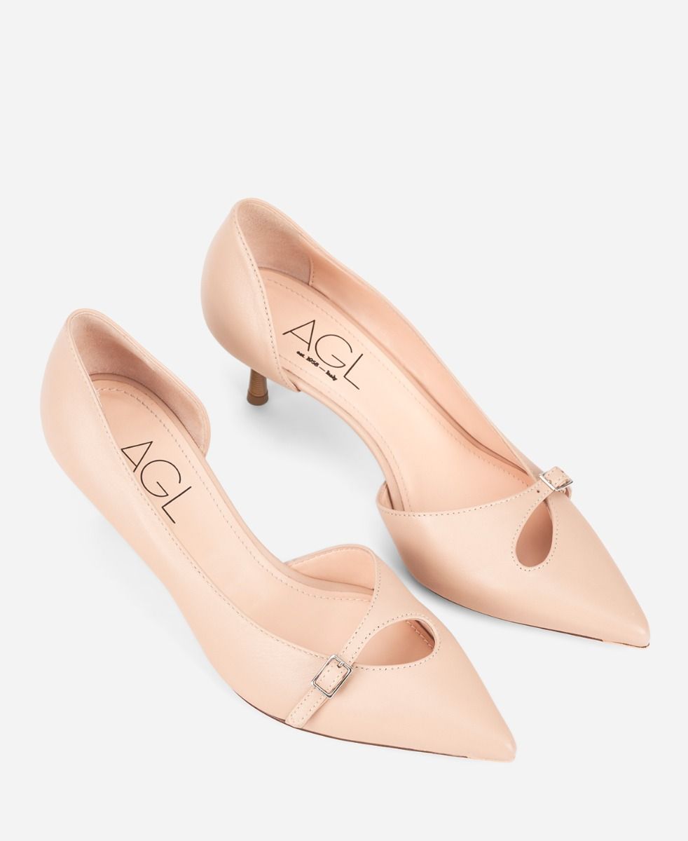 Asymmetrical pump Powder Pink Stana Pump | AGL Shoes