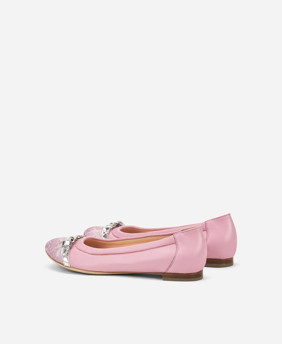 Cap toe ballet flat Pink Monika | AGL Shoes