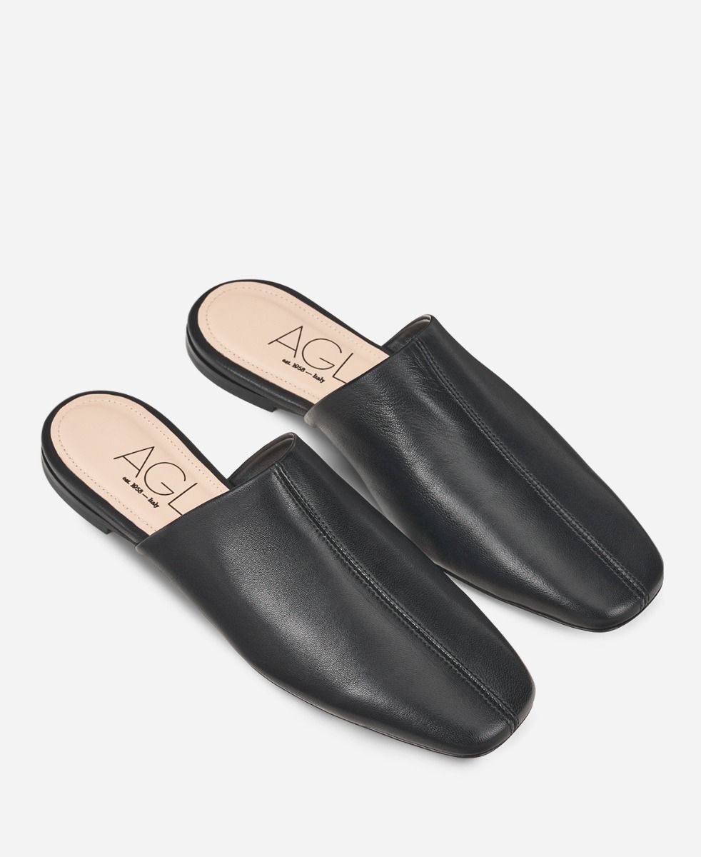 Leather mule Black Memy Mule | AGL Shoes