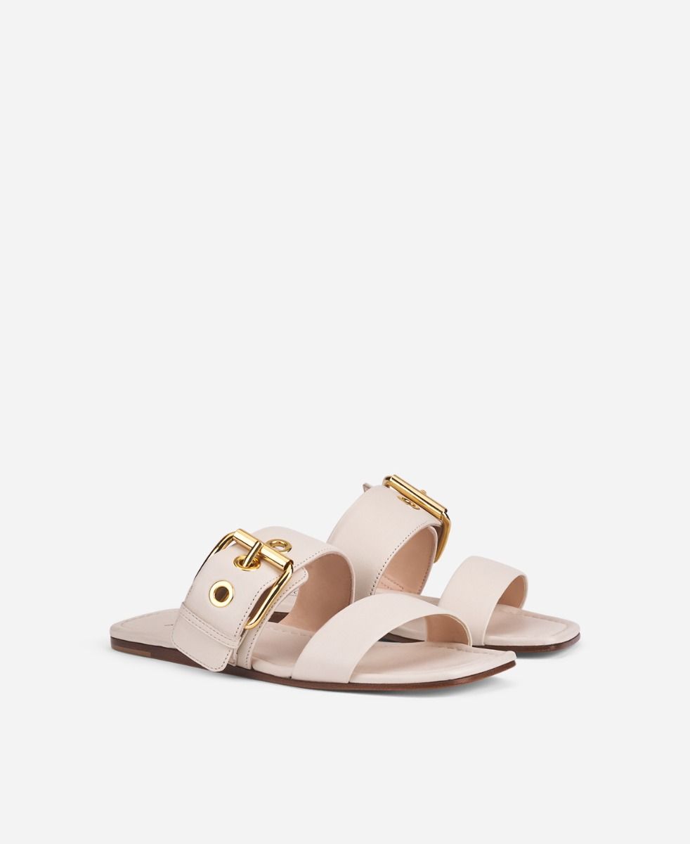 Maxi buckle sandal Ivory Elsy Buckles | AGL Shoes