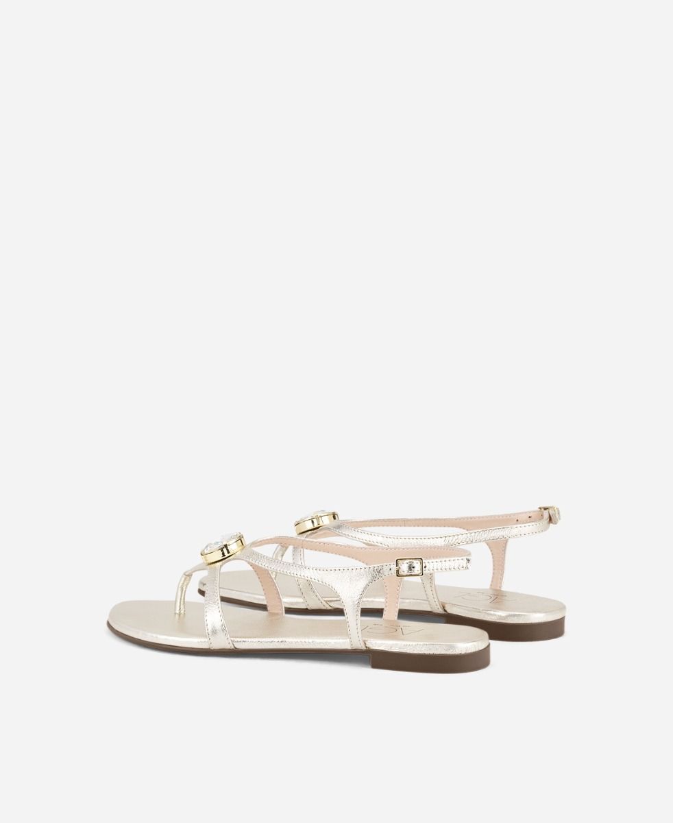 Flip-flops with crystal Platinum Summer Crystal | AGL Shoes