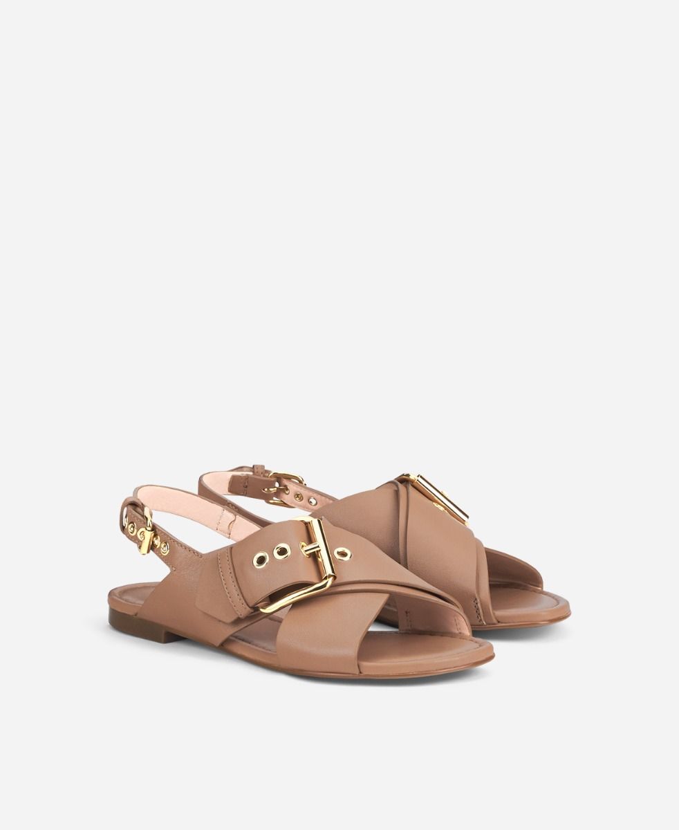 Criss cross sandal Cognac Summer Criss Cross | AGL Shoes