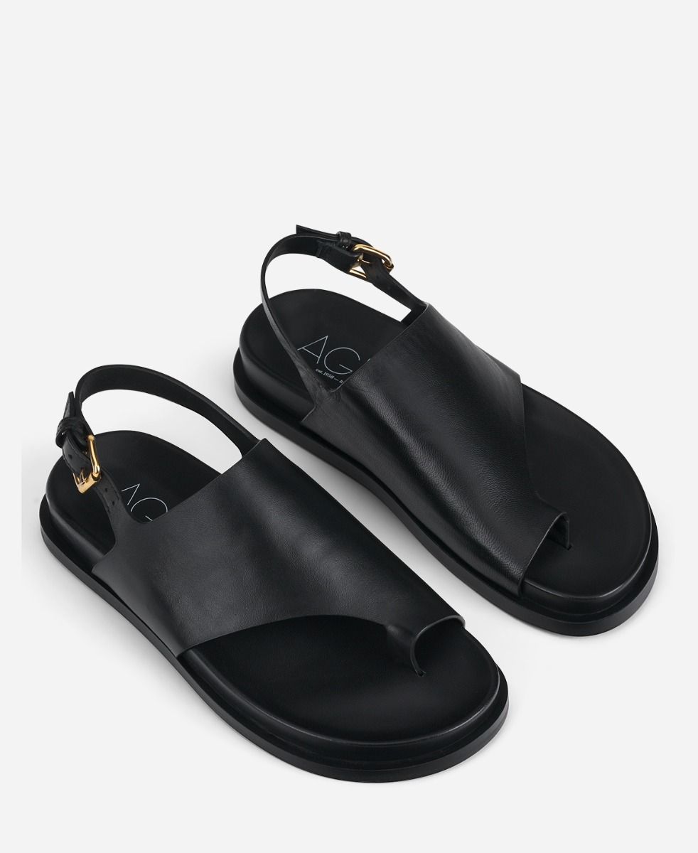 Asymmetrical thong Black Cristina Flip-Flops | AGL Shoes