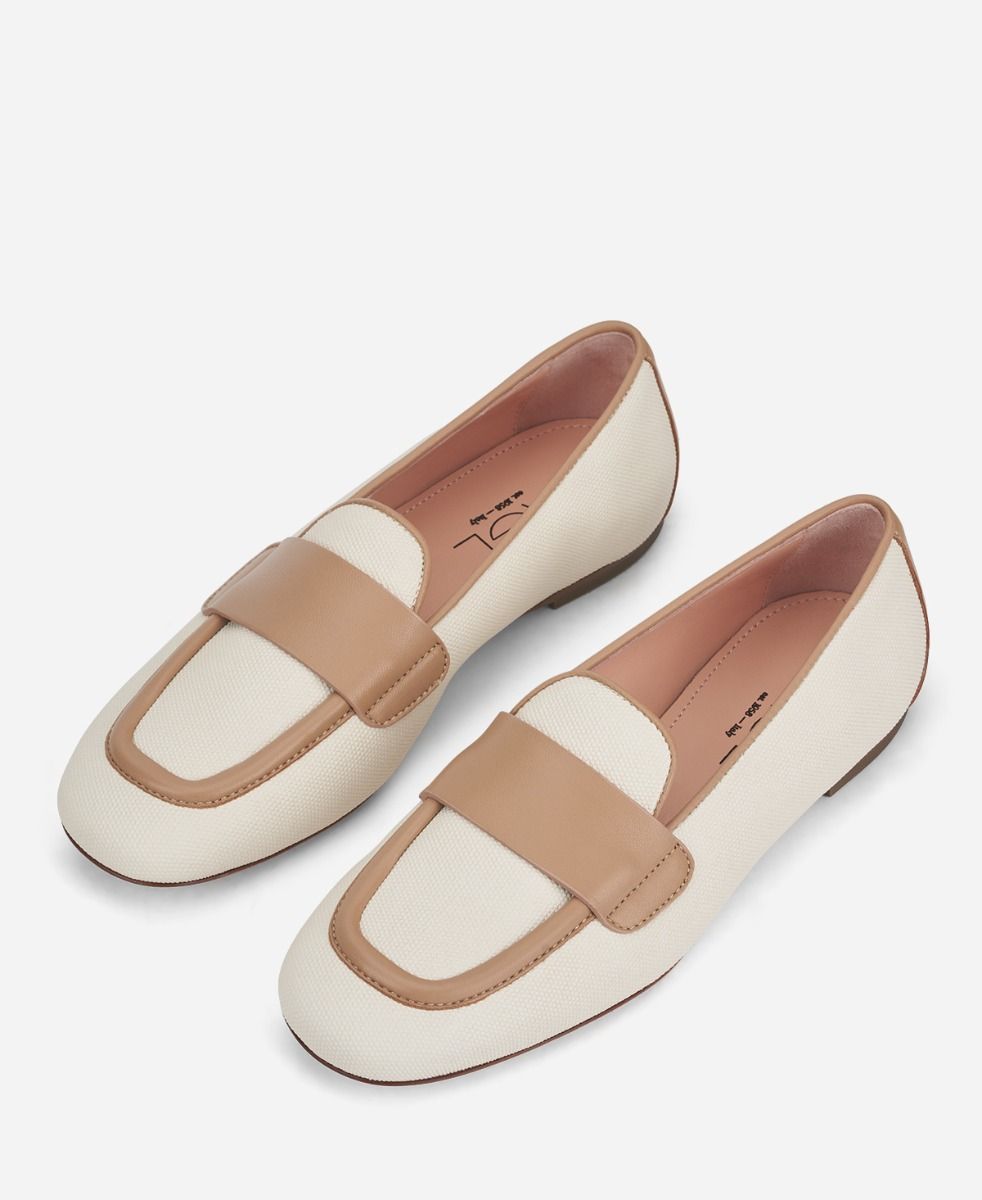 Water resistant Caoutchouc Moccasin Ivory Sheryl Raffia | AGL Shoes