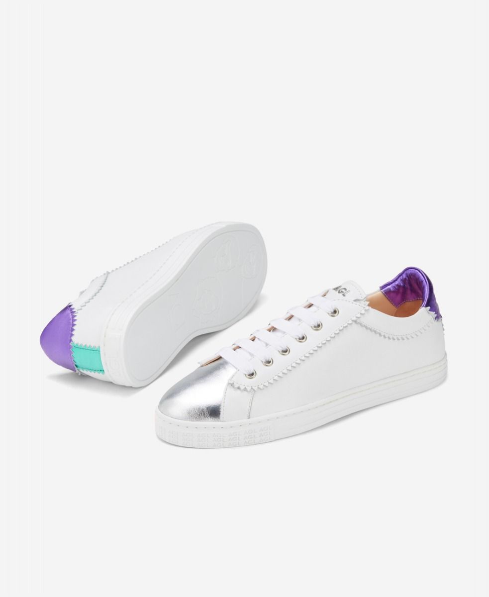 Leather sneaker Silver SADE | AGL Shoes