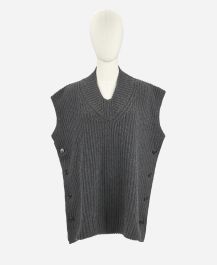 Wool vest Dark Grey V Beira | AGL Shoes