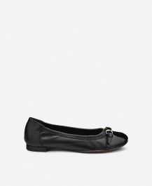 Cap toe ballet flat Black Monika | AGL Shoes