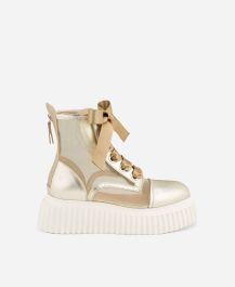 Stiefelette mit Mesh Platin Iggy Ghost | AGL