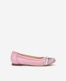 Cap toe ballet flat Pink Monika | AGL Shoes