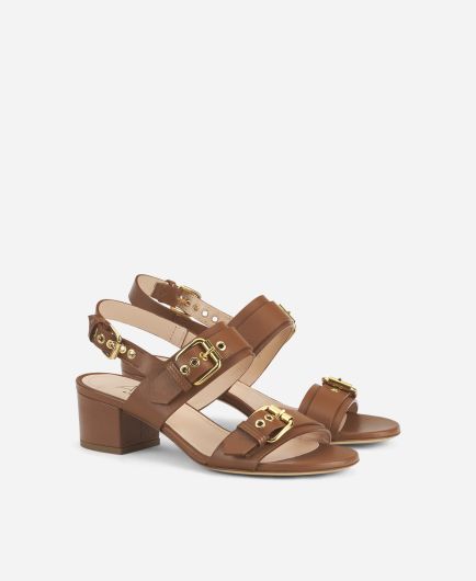 サンダル・ミュール AGL D675033PEKF056G461 Sandals Sandalo Con Fiori Tacco 80 Sabot sandal with flowers White Daisy Slides | AGL Shoes