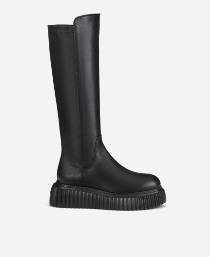 AEGJEGVD Bottes Pour Femme Cuir Bottes à Franges Botte Mi Mollet Talon