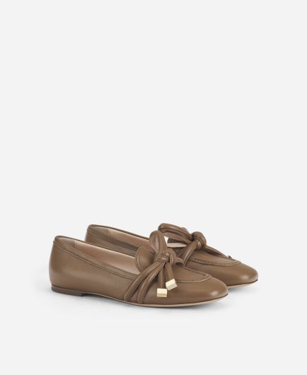 Sabot with bow Red Ribbon Mule | AGL Shoes