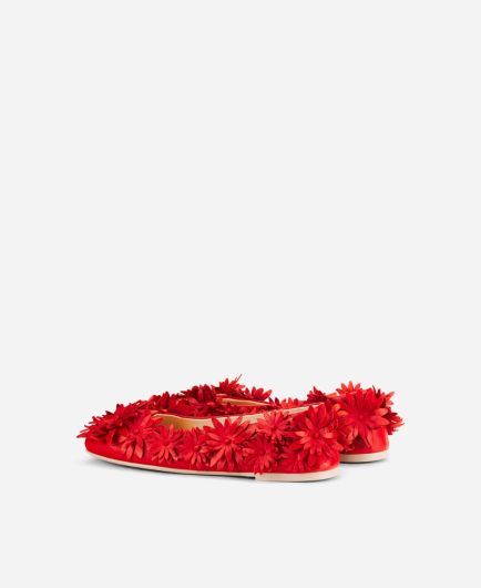 AGL 25SS フラットシューズ マルチカラー Ballet flat with flowers Black Ceramic Full Flowers | AGL Shoes
