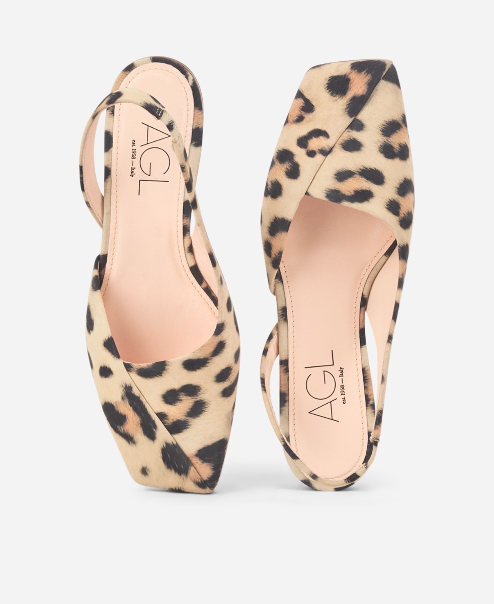 Sling back ballerina Leopard classic Rina Sling B | AGL Shoes