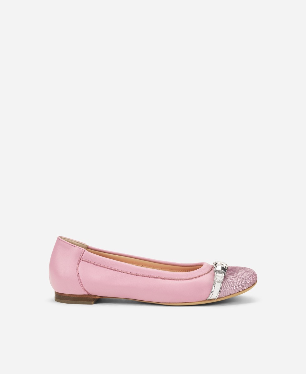 Cap toe ballet flat Pink Monika | AGL Shoes