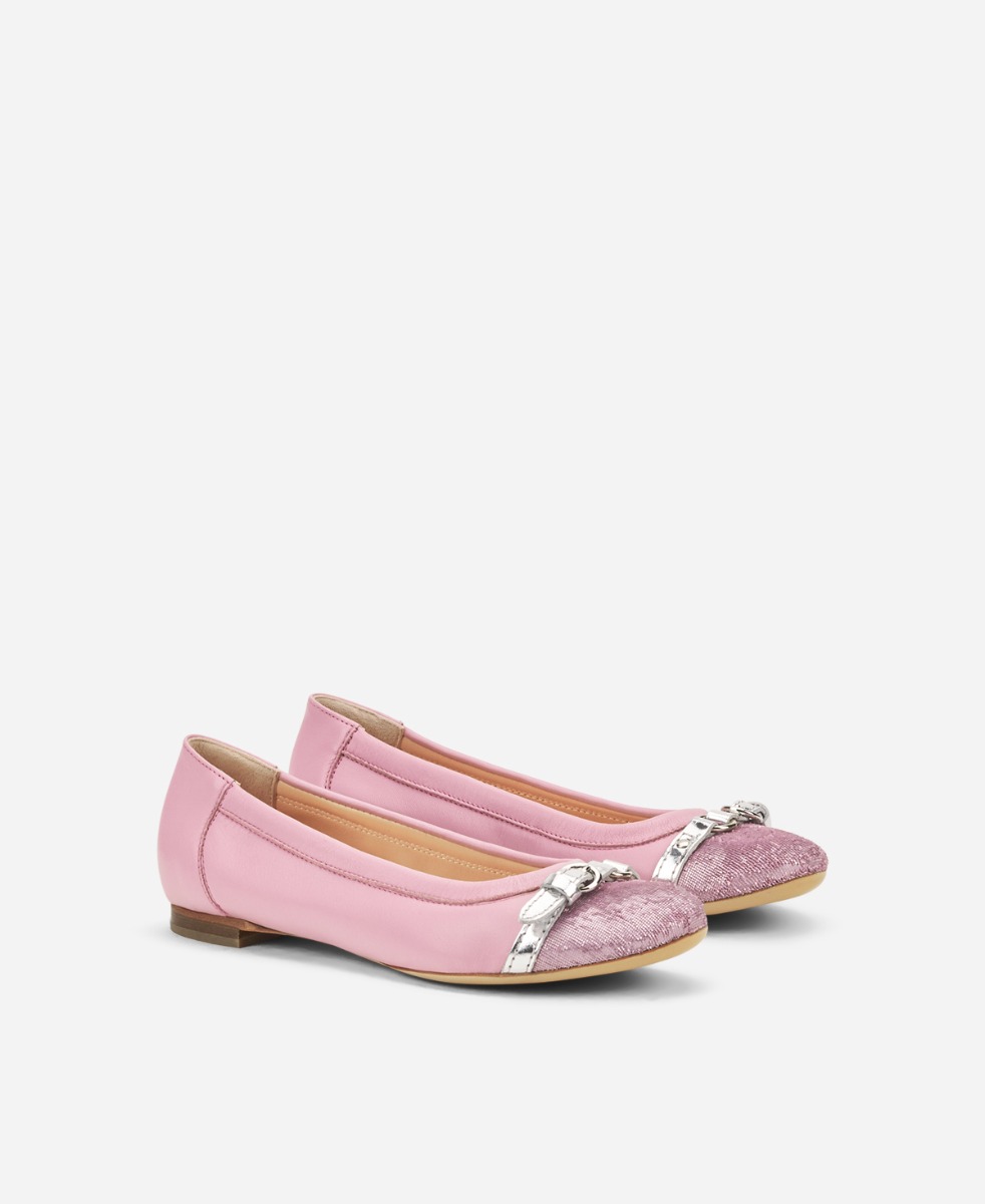 Cap toe ballet flat Pink Monika | AGL Shoes