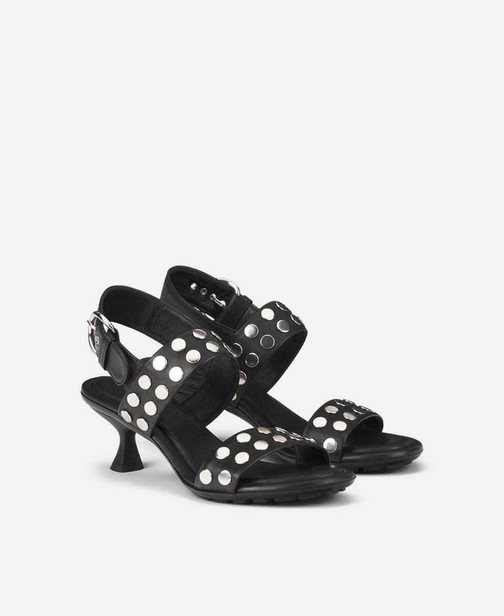 Casual sandals with studs Black Marilyn Sandal Studs | AGL Shoes